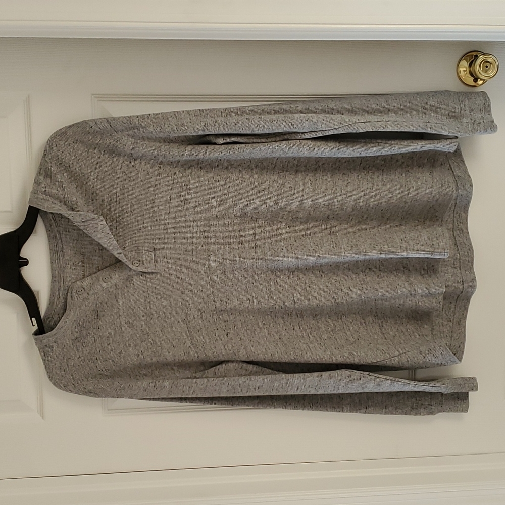Men's XL long-sleeved thermal henley. Sonoma. Gray.